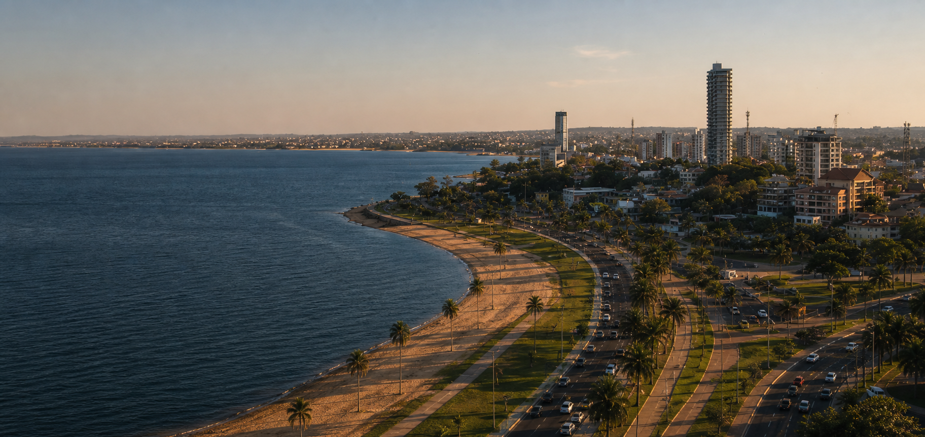 Vista de la costanera de Encarnación